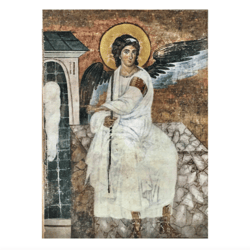 The White Angel of the Holy Jesus Tomb | Quality Icon print mounted on flat wooden plank | Size: 24 x 18 x 2 cm