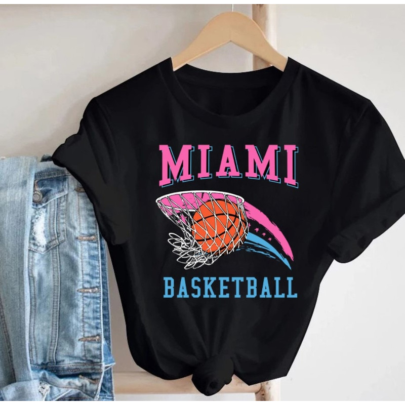 Miami Basketball Vintage Classic Unisex Black TShirt, Miami Basketball Team Vintage Shirt, Miami Sports, American Basketball Shirt, For Her.jpg