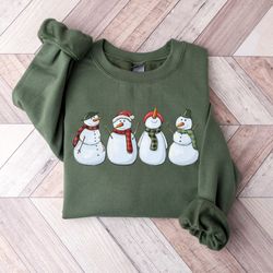 snowman sweatshirt, cute snowman christmas sweatshirt, christmas sweatshirt, christmas family shirt, christmas woman shi