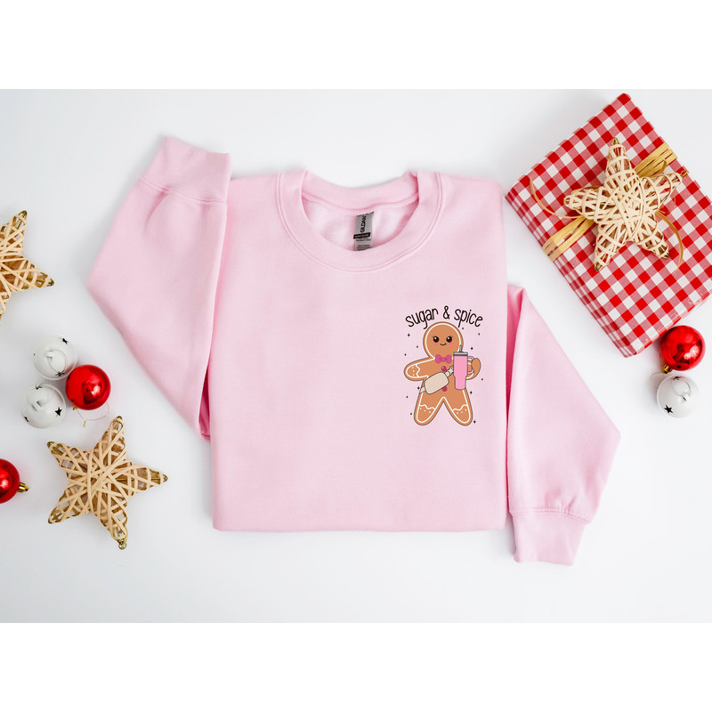 Sugar And Spice Pocket Size Sweatshirt, Christmas Ginger Cookie Shirt, Little Ginger Cookie Sweatshirt, Christmas Sweatshirt, Christmas Gift.jpg
