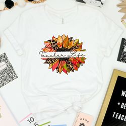 sunflower teacher shirt, leopard teacher shirt, teacher mode shirt, spring teacher shirt, teacher shirt, teacher life sh