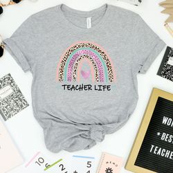 teacher leopard shirt, teach love inspire motivate listen encourage shirt, teacher rainbow shirt, teacher life shirt, te