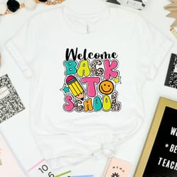 welcome back to school shirt, teacher leopard shirt, teacher rainbow shirt, back to school shirt, first day of school sh