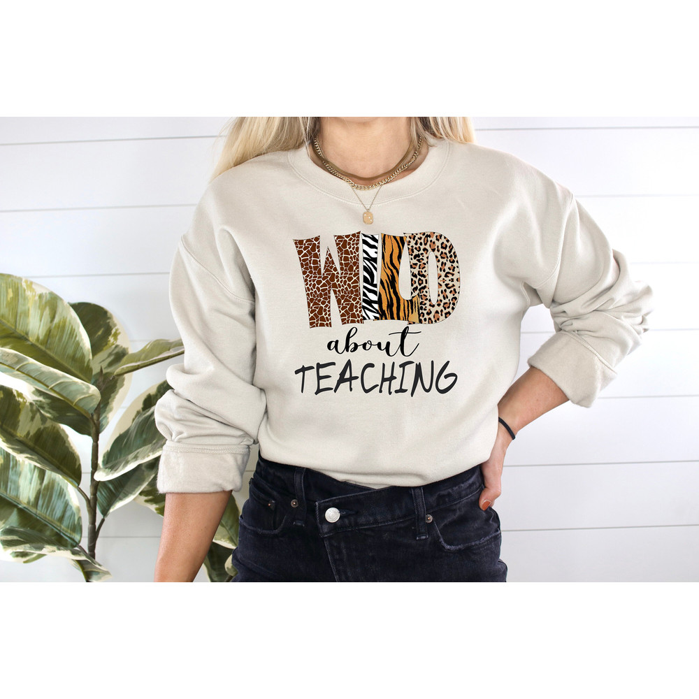 Wild About Teaching Shirt, Teacher Leopard Shirt, Teacher Rainbow Shirt, Back To School Shirt, First Day Of School Shirt, Teacher Gift.jpg