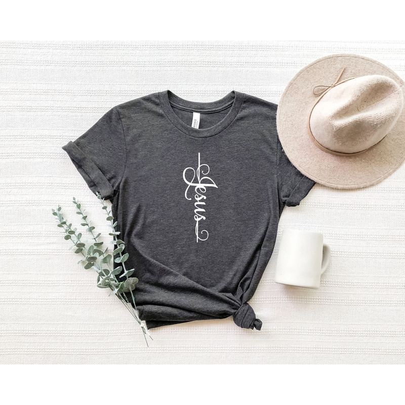 Christian Shirt, Jesus Shirt, Jesus T-Shirt, Vertical Cross, Jesus Cross, Religious Shirt, Church, Faith, Vertical Cross.jpg
