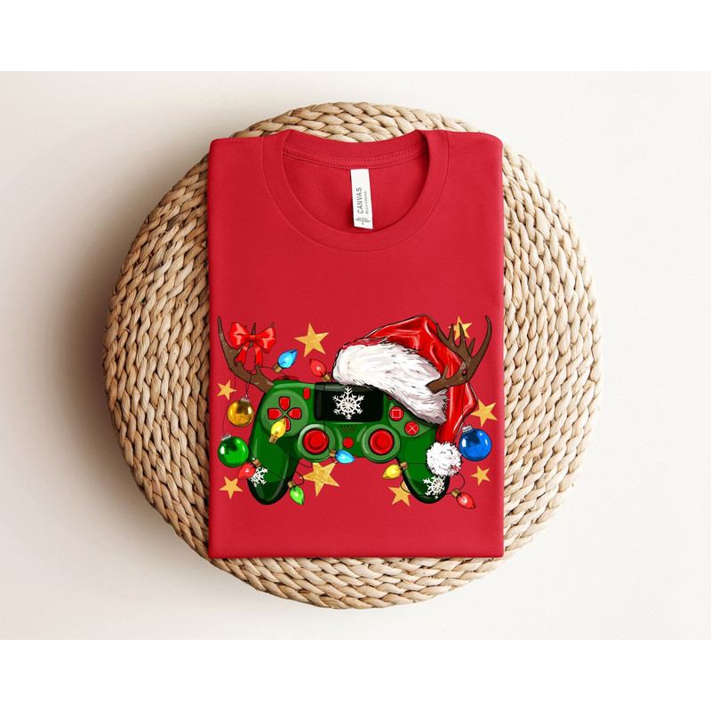 Game Controller Christmas Santa Hat Shirt, Game Player Shirt, Christmas Kids Gift Tee, Controller Xmas Shirt, Video Gamer Lover X-mas Shirt.jpg
