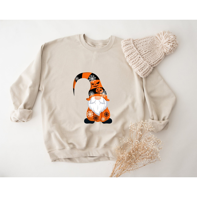 Gnomes Fall Sweatshirt, Cute Gnome Sweater, Fall Gift, Fall Sweatshirt, Gift For Halloween, Halloween Gnome, Happy Halloween Sweatshirt.jpg