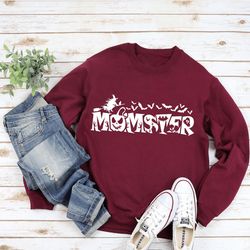 halloween mom sweatshirt, momster sweatshirt, funny halloween hoodie, witch sweatshirt, women halloween gift, happy hall
