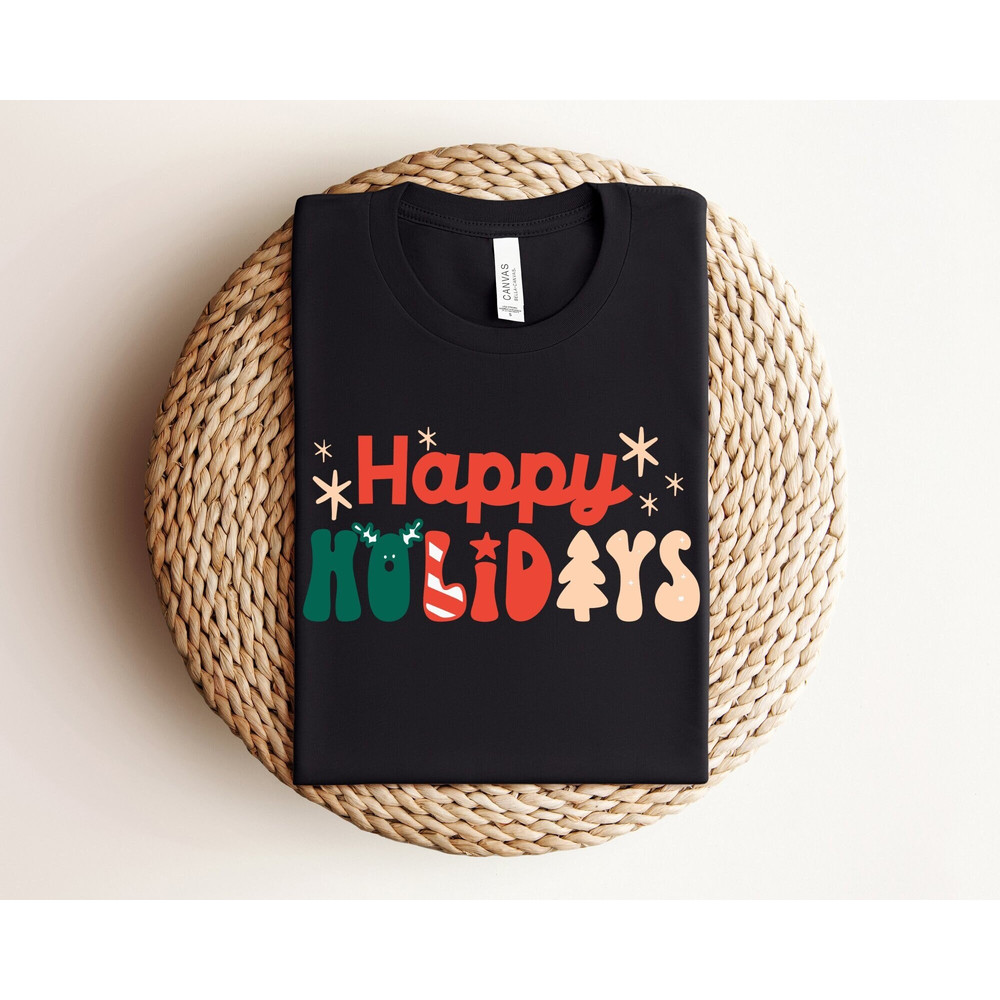 Happy Holiday Christmas Shirt, Retro Christmas Shirt, Cute Christmas Shirt, Happy Holiday Shirt, Christmas Family Shirts, Christmas Gift.jpg