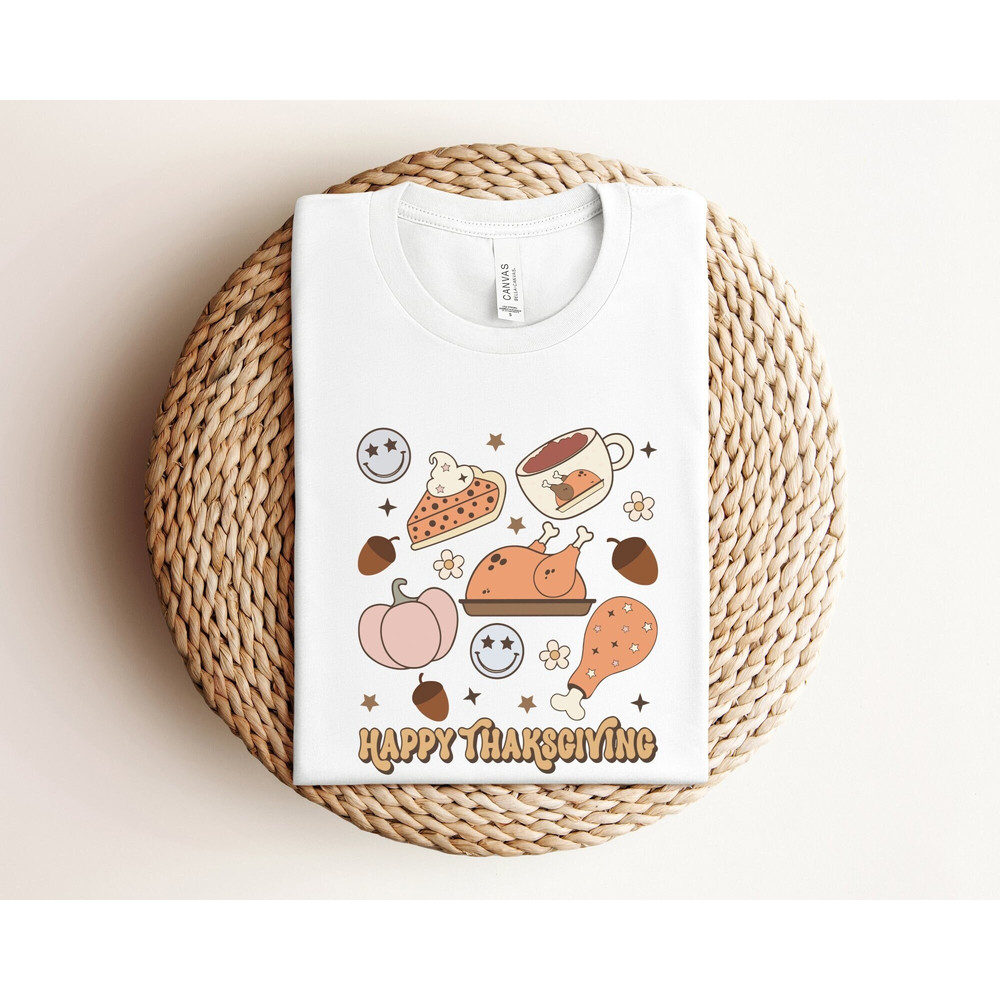 Happy Thanksgiving Shirt, Thanksgiving Family Shirt, Fall Vibes Shirt, Fall Turkey Shirt, Thanksgiving Matching Shirts, Retro Thanksgiving.jpg