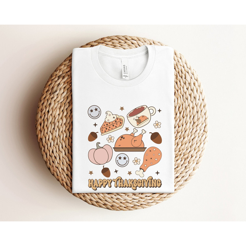 Happy Thanksgiving Shirt, Thanksgiving Family Shirt, Fall Vibes Shirt, Fall Turkey Shirt, Thanksgiving Matching Shirts, Retro Thanksgiving.jpg