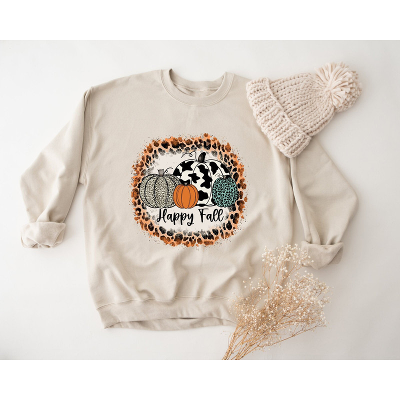 Hello Fall Leopard Print Pumpkin Sweatshirt, Fall Vibes Sweatshirt, Happy Fall Y'All, Hello Fall Hoodie, Buffalo Plaid Thanksgiving Sweater.jpg