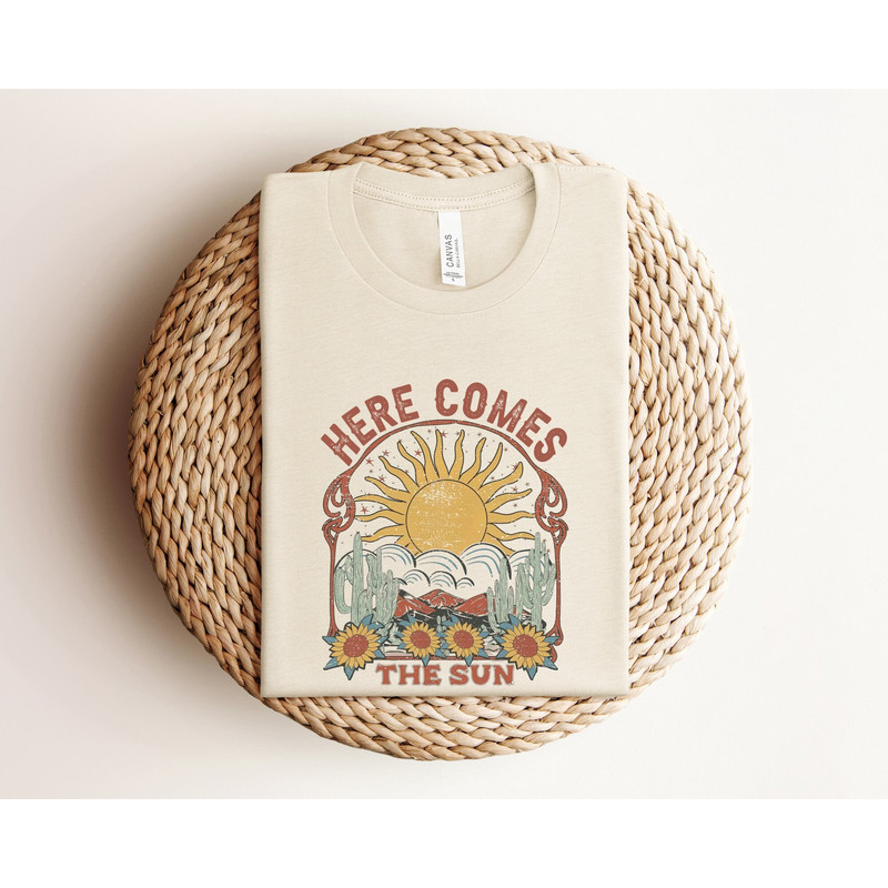 Here Comes The Sun Shirt, Retro Summer Shirt, Beatles Retro Shirt, Beach Vacation Shirt, Summer Vacation Shirt, Retro Summer Shirt For Women.jpg