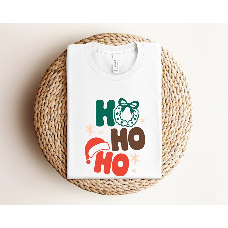 Ho Ho Ho Shirt, Santa Hat Shirt, Christmas Family Shirt, Santa Ho Ho Ho Shirt, Christmas Matching Shirt, Xmas Holiday Shirt, Christmas Gift.jpg