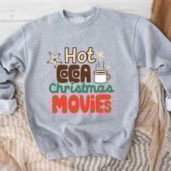 hot cocoa and christmas movie sweatshirt, christmas movies night sweatshirt, christmas movie sweater, winter sweatshirt,