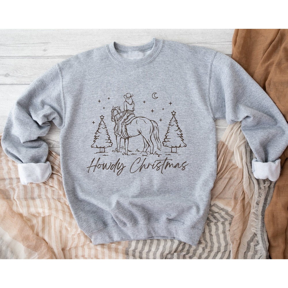 Howdy Christmas Sweatshirt, Retro Christmas Sweatshirt, Retro Cowboy Sweater, Western Cowboy Sweatshirt, Western Christmas Sweatshirt, Xmas.jpg