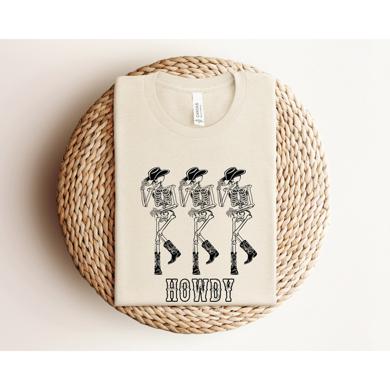Howdy Cowboy Shirt, Skeleton Cowboy Shirt, Halloween Cowboy Skeleton Shirt, Dancing Skeleton Shirt, Halloween Shirt, Funny Halloween Shirt.jpg