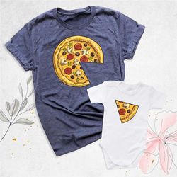 mommy and me matching outfit, pizza and slice shirt, mom and son shirt, mother and daughter shirt, pizza matching shirt,