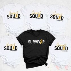 childhood cancer support squad shirt, gold ribbon shirt, pediatric cancer group shirt, childhood cancer awareness shirt,