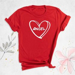 angel heart shirt, matching valentine's day shirt, heart love shirt, valentines couples shirt, double hearts shirt, fami