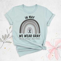 brain cancer shirt, we wear gray shirt, brain tumor awareness shirt, gray ribbon shirt, brain cancer survivor shirt,canc