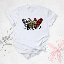 valentine's day heart shirt, leopard love heart shirt, happy valentine's day shirt, valentines day outfit, love t-shirt,