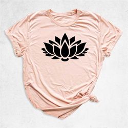lotus flower shirt, yoga shirt, lotus pattern shirt, meditation gift shirt, womens boho shirt, namaste shirt, floral shi