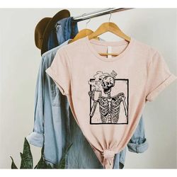 skeleton drinking coffee shirt,funny halooween skeleton shirt,coffee lover tee,coffee addict shirt,halloween gift,skull