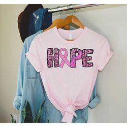 hope breast cancer shirt,leopard print pink ribbon tshirt,cancer fighter gift,cancer support tee,motivational shirt,canc