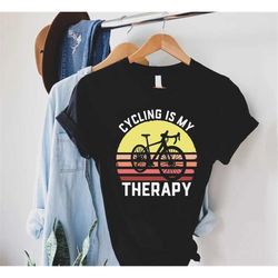 funny cycling shirt, cycling is my therapy,gift for biker,cyclist shirt,bike t-shirt,cycling gift,bicycle day shirt,bicy