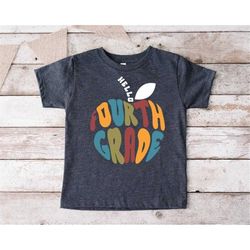 hello fourth grade shirt, retro 4th grade t-shirt, back to school gift, fourth grade teacher shirt, first day of school