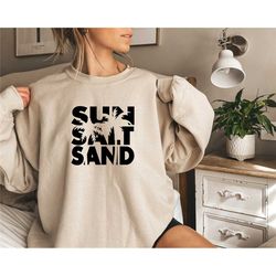 sun sand salt beach sweatshirt, retro beach sweatshirt,, summer vacation sweatshirt,summer vibes shirt,holiday shirt,bea