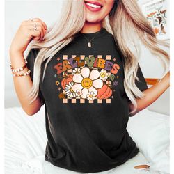 floral fall vibes shirt, fall vibes sweatshirt, pumpkin shirt, happy thanksgiving shirt, thanksgiving sweat, fall shirt,