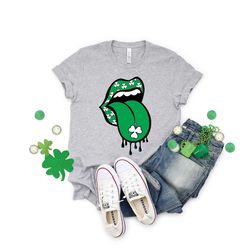 irish shamrock clover lips shirt, irish shamrock lip shirt, st patrick's day shirt, st patrick's day, irish shirt, quote