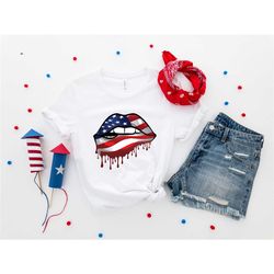 american flag lips shirt, 4th of july shirt, patriotic shirt, independence day shirt, 4th of july gift, independence day