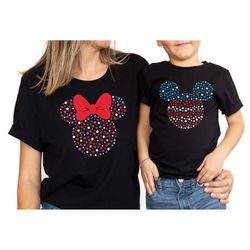4th of july disney matching shirt, minnie ear shirt, disney family vacation shirt, disney trip shirt, cute ear shirt, di