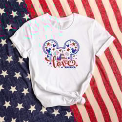 disney mickey love america t-shirt, disney trip shirt , disney mickey shirt, cute 4th of july shirt, patriotic shirt, in