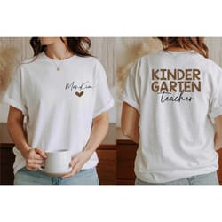 personalized kindergarten teacher shirt, leopard teacher tee, gift for kindergarten teacher, kindergarten tee, teacher