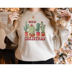 merry christmas shirt, christmas shirt, christmas party shirt, cute women's holiday shirt, christmas cactus tee, xmas sh