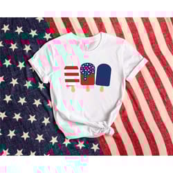red white blue popsicle shirt, 4th of july t-shirt, july 4th graphic tee, usa patriotic t-shirt, independence day t-shir