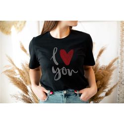 rhinestone shirt i love you, couple shirt, valentines shirt , valentines day shirt , gift for her, gift for valentines d