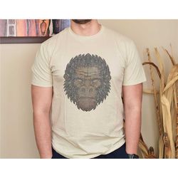 rhinestone gorilla face shirt, women gorilla shirt, gorilla gifts for him, gorilla primate, girls gorilla tee