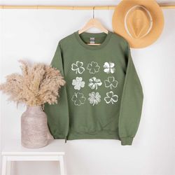 shamrock shirt, st. patricks day sweater, four leaf clover, shamrock, irish shirt, lucky irish tee, green shamrock shirt