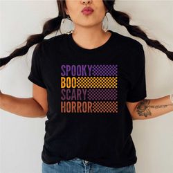 spooky boo scary horror shirt, spooky season, spooky shirt, halloween shirt, cute fall tee, funny halloween shirt, women