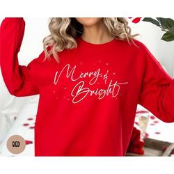 merry and bright, merry and bright sweatshirt, christmas sweater, christmas gift, cute christmas sweater, christmas tree