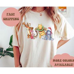 pooh bear christmas shirt, disney christmas shirt, disney holiday shirt, disney world, disneyland, matching family disne