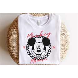 mickey mouse shirt, retro checkered mickey shirt, disney world shirt, disneyland shirts, disney shirt, disneyland shirt,