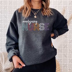 emergency nurse crewneck sweatshirt er nurse gift ed nursing shirt t-shirt shirts emergency rn gift for nurse grad gift
