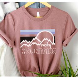 rocky mountains t-shirt, colorado rockies t-shirt, retro colorado, hiking & camping shirt, women's hiking shirt, rocky m
