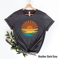 retro sunset rays wavy shirt, vintage shirt, retro sunshine shirt, retro summer time, vacation, sun rays tee, beachy vib